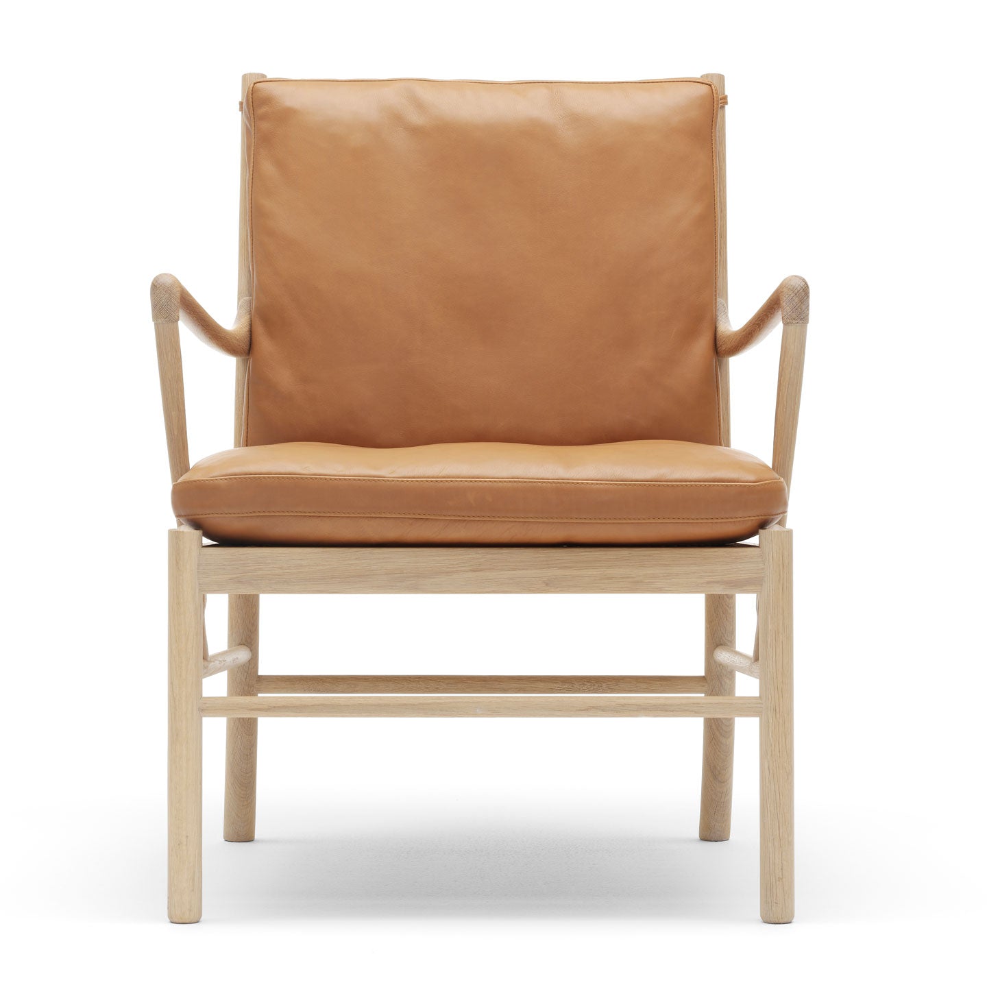 OW149 Colonial Chair | Thor 307 Cognac Leather Seat and Back