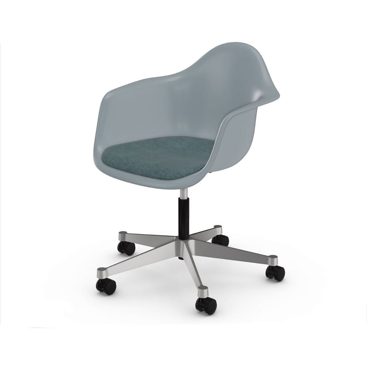 PACC Eames Task Chair | Ice Grey Shell Blue Ivory Seat Pad