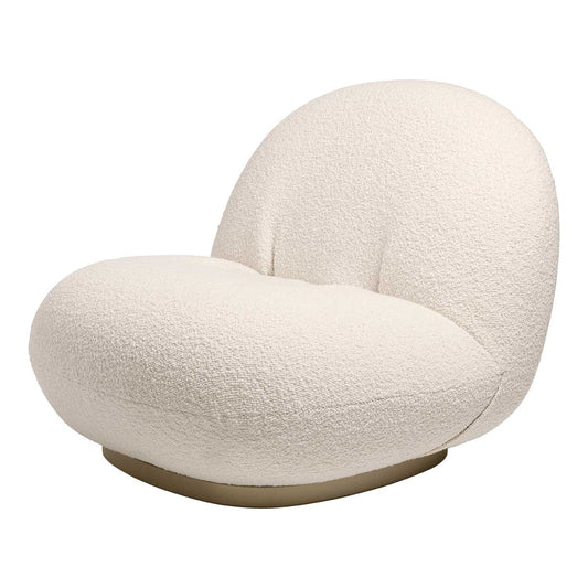 Pacha Chair Swivel Base | Ivory 001 Karakorum Fabric