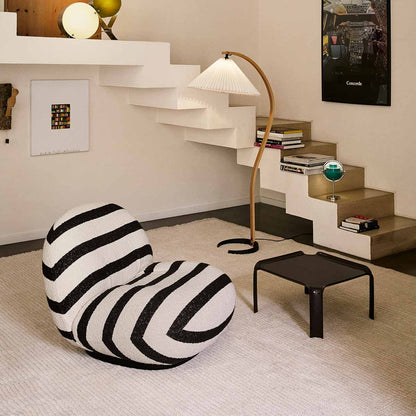Pacha Chair Swivel Base | Black and White Striped Karakorum Fabric