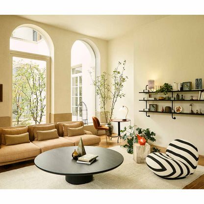 Pacha Chair Swivel Base | Black and White Striped Karakorum Fabric