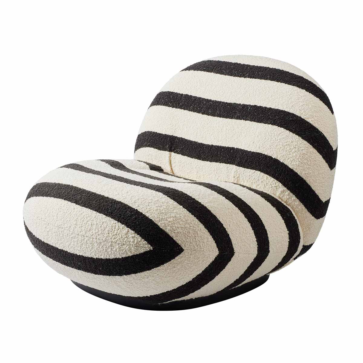 Pacha Chair Swivel Base | Black and White Striped Karakorum Fabric