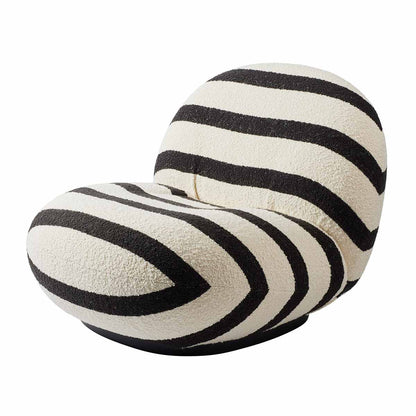 Pacha Chair Swivel Base | Black and White Striped Karakorum Fabric