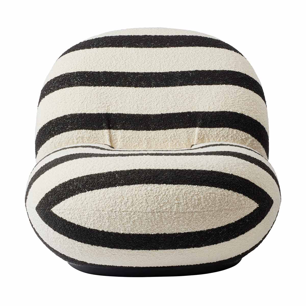 Pacha Chair Swivel Base | Black and White Striped Karakorum Fabric