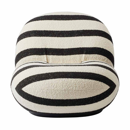 Pacha Chair Swivel Base | Black and White Striped Karakorum Fabric