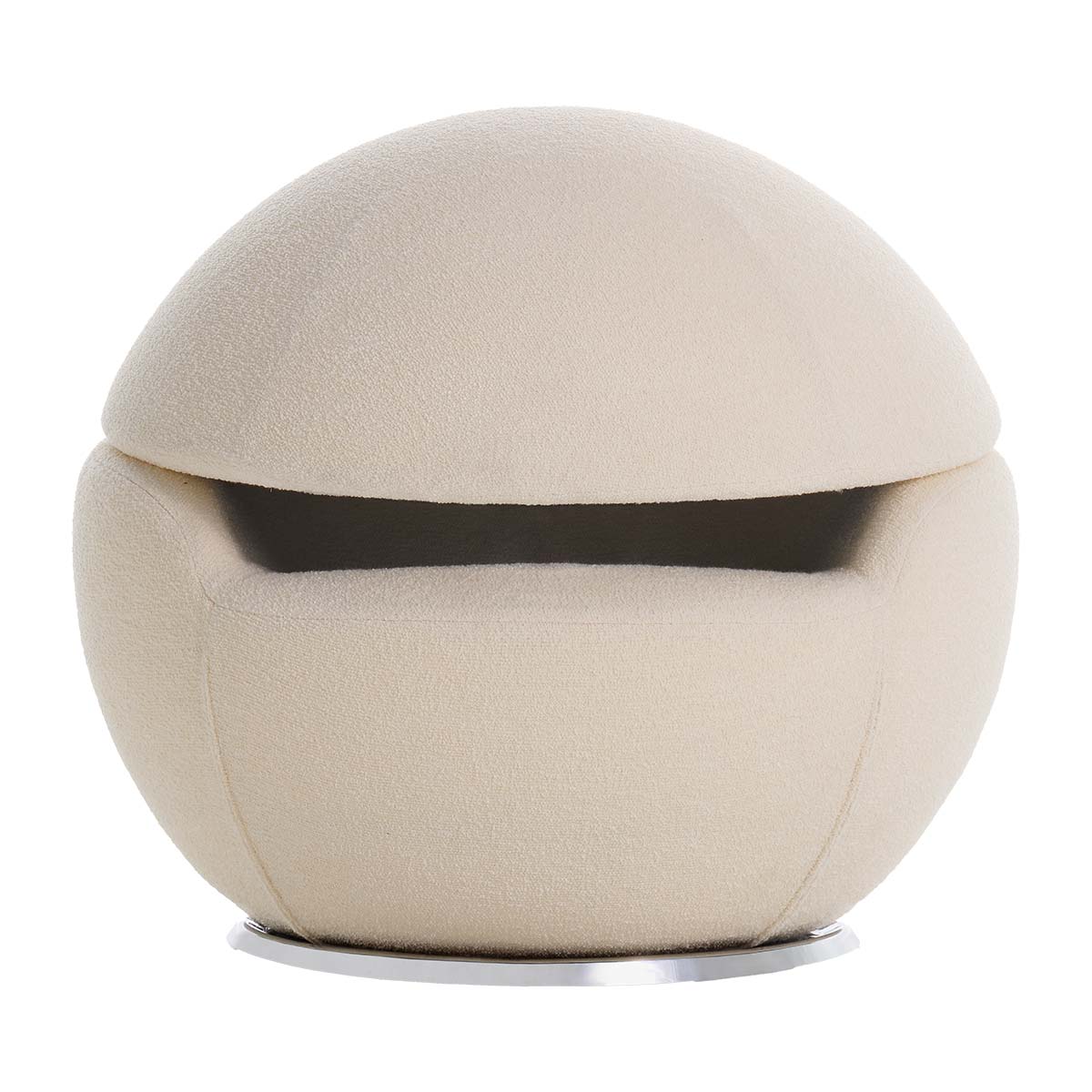 Palla Armchair Swivel Base | Cream White Paradise Fabric Upholstery