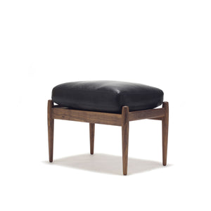 Paperknife Ottoman | Black Aniline Leather L2YA