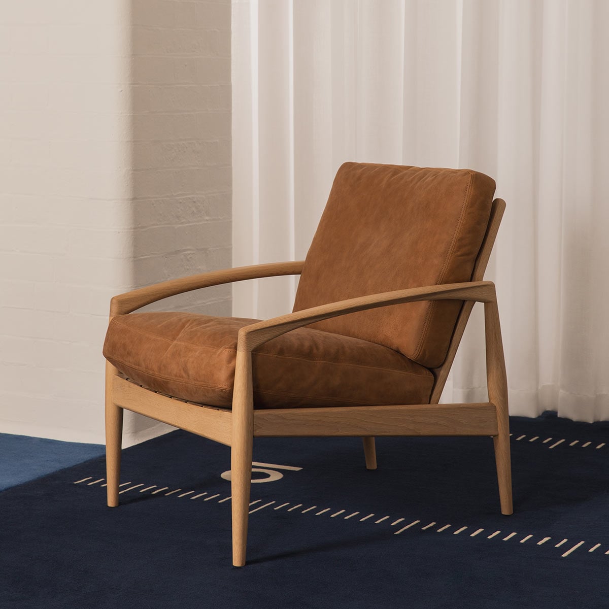 Paperknife Lounge Chair | Cognac Matt Leather L4SO-DU21000
