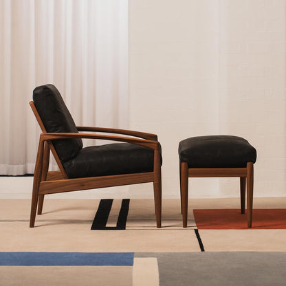 Paperknife Lounge Chair | Black Aniline Leather L2YA