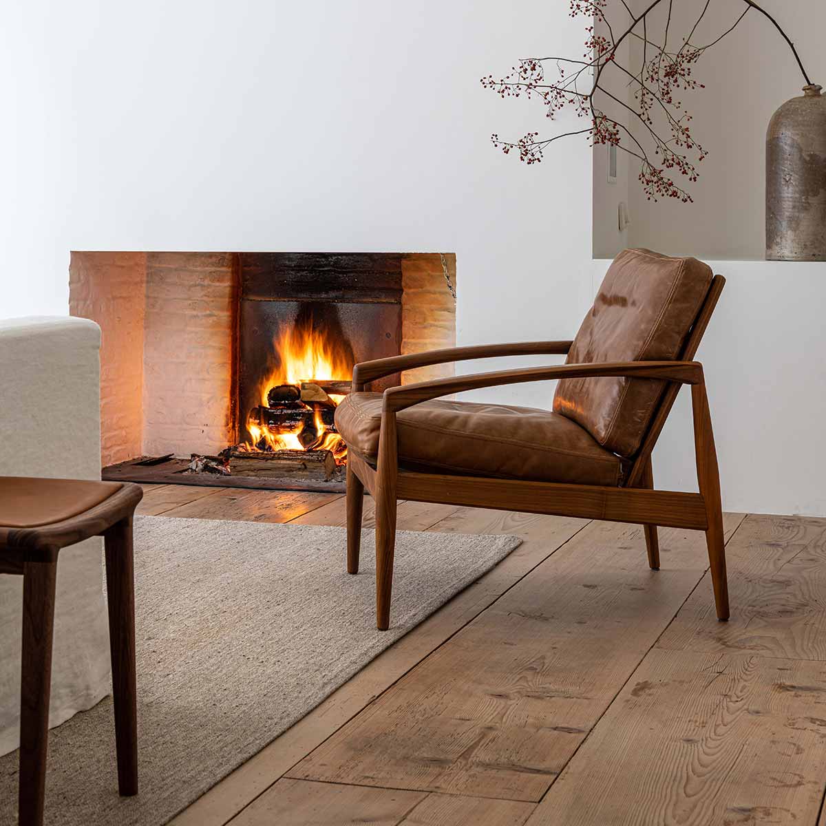 Paperknife Lounge Chair | Cognac Matt Leather L4SO-DU21000