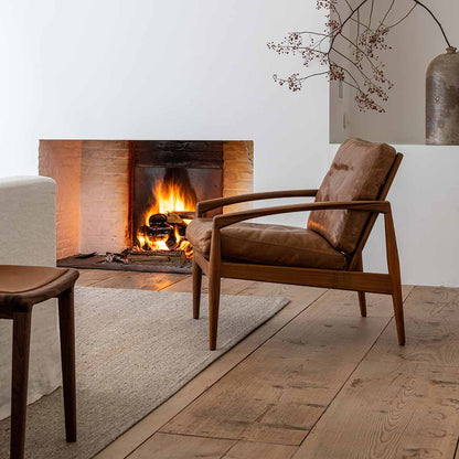 Paperknife Lounge Chair | Cognac Matt Leather L4SO-DU21000