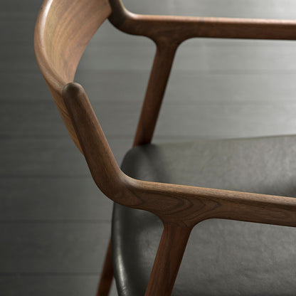 Pepe Dining Chair | Black Leather Seat
