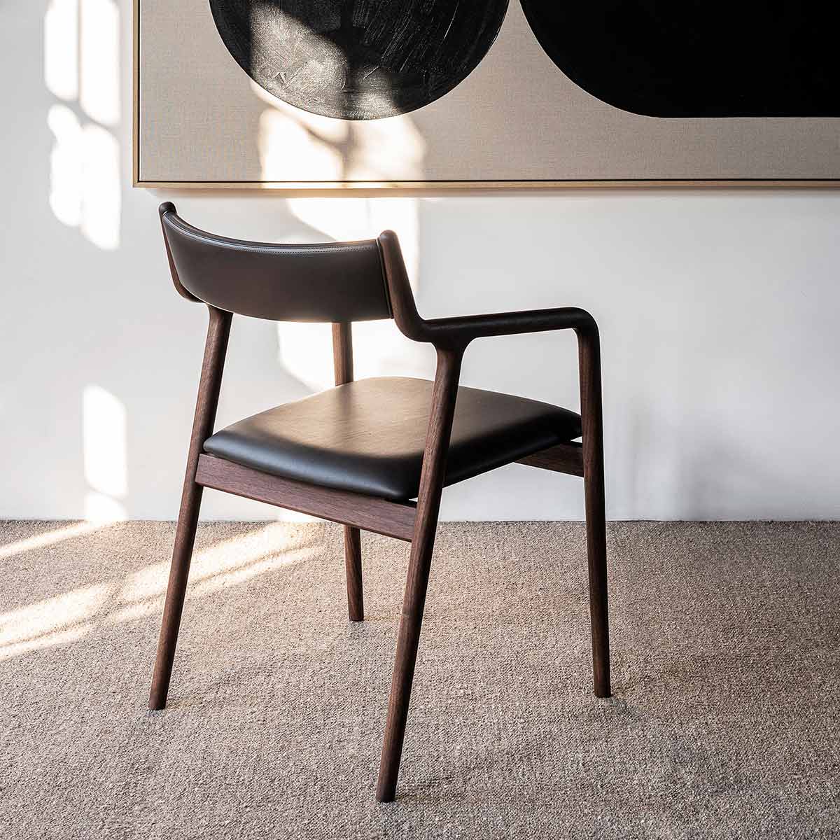 Pepe Dining Chair | Black Leather Seat