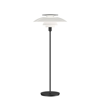 PH 80 Floor Lamp | Opal Shade with white reflector and black stem