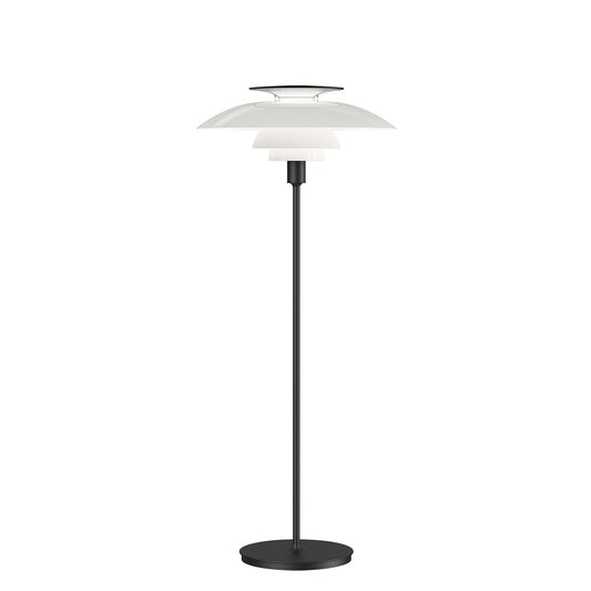 PH 80 Floor Lamp | Opal Shade with white reflector and black stem