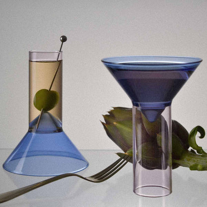 Martini Shot Glass | Blue and Pink