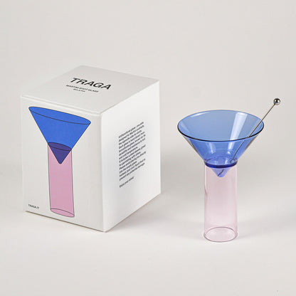 Martini Shot Glass | Blue and Pink