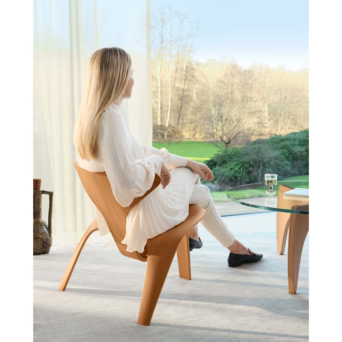 PK0 A Lounge Chair | Oregon Pine Veneer