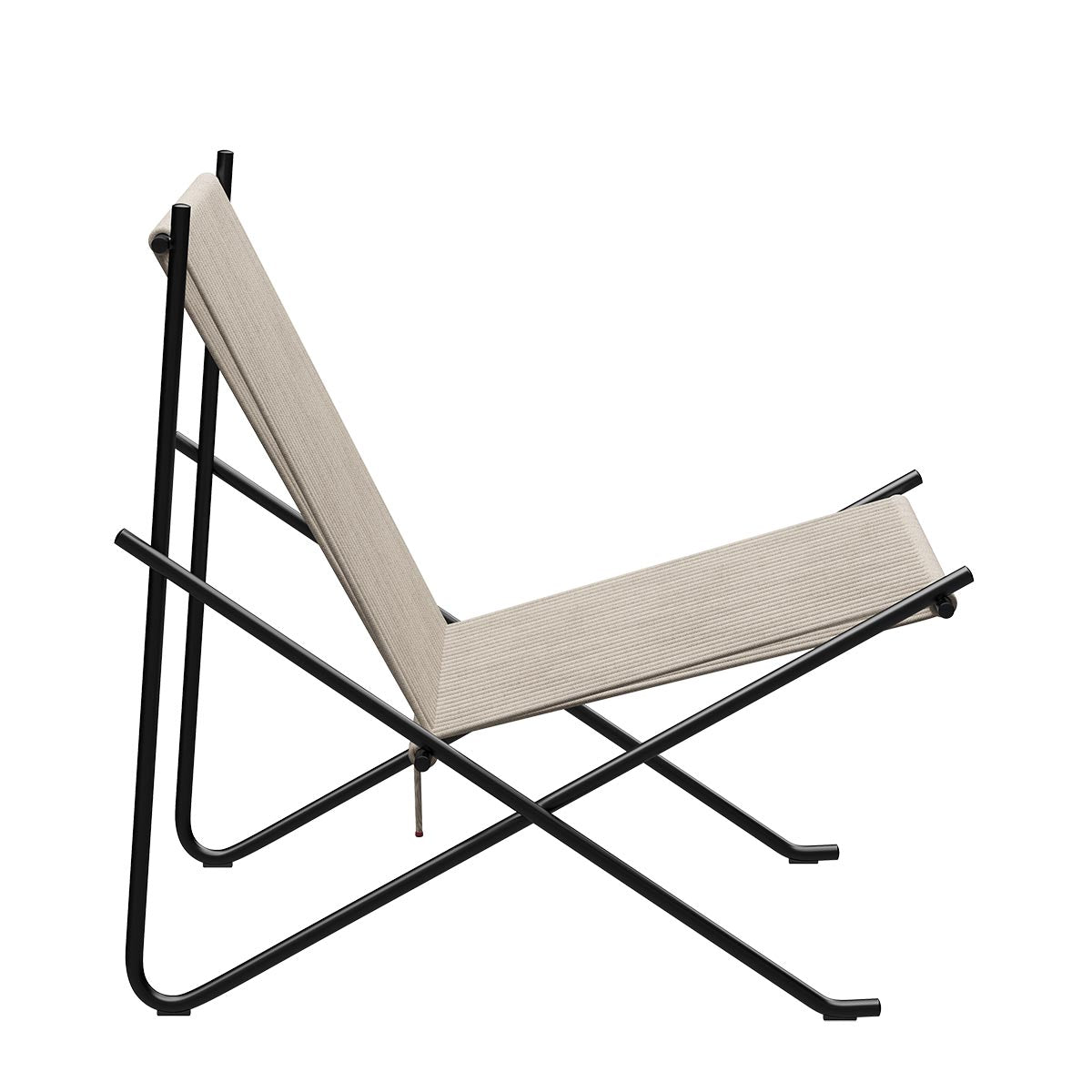PK4 Lounge Chair | Natural Halyard Seat with Black Frame