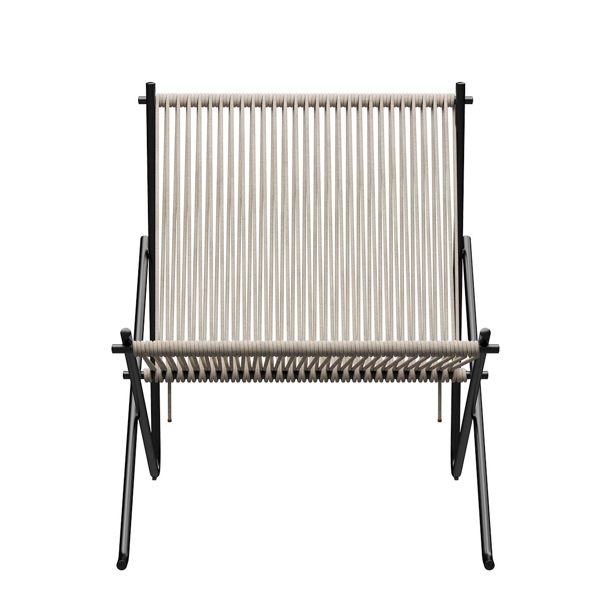 PK4 Lounge Chair | Natural Halyard Seat with Black Frame