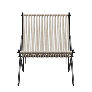 PK4 Lounge Chair | Natural Halyard Seat with Black Frame
