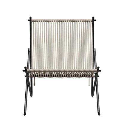 PK4 Lounge Chair | Natural Halyard Seat with Black Frame