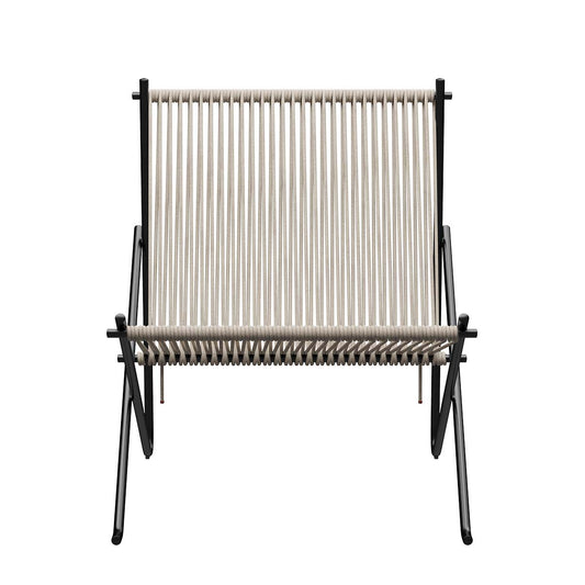 PK4 Lounge Chair | Natural Halyard Seat with Black Frame