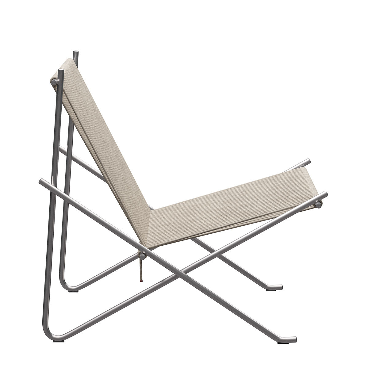 PK4 Lounge Chair | Natural Halyard Seat with Stainless Steel Frame