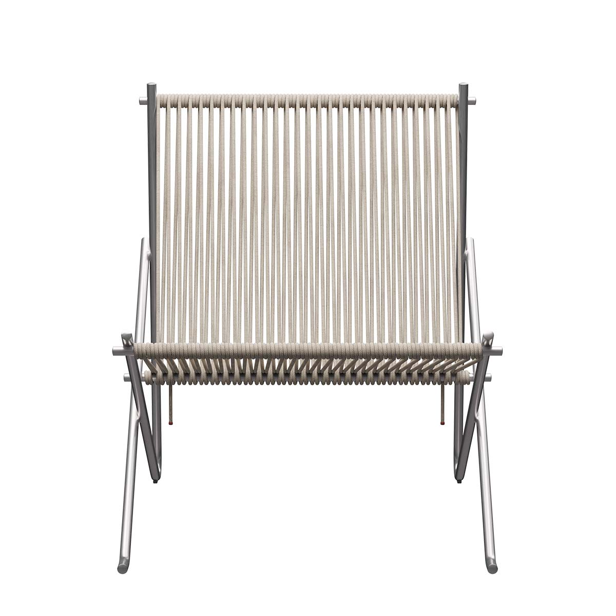 PK4 Lounge Chair | Natural Halyard Seat with Stainless Steel Frame