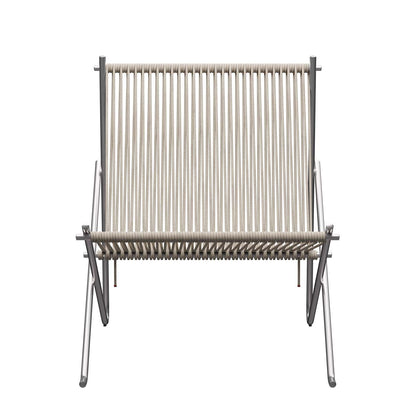 PK4 Lounge Chair | Natural Halyard Seat with Stainless Steel Frame