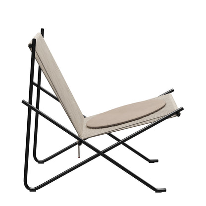 PK4 Lounge Chair | Natural Halyard Seat with Black Frame