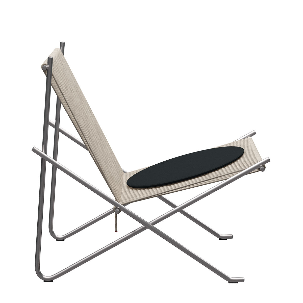 PK4 Lounge Chair | Natural Halyard Seat with Stainless Steel Frame