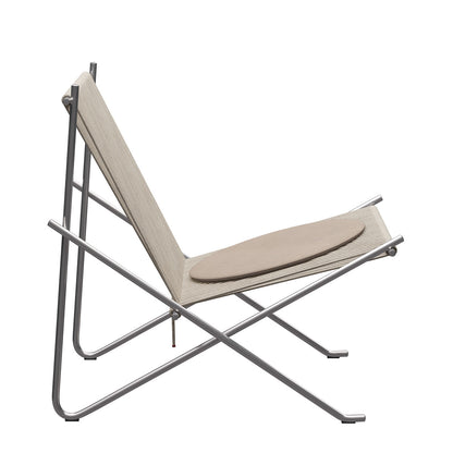 PK4 Lounge Chair | Natural Halyard Seat with Stainless Steel Frame