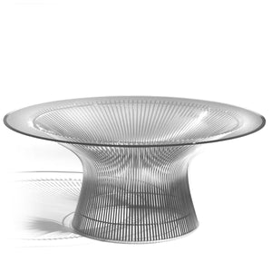Platner Coffee Table | Clear Glass Top