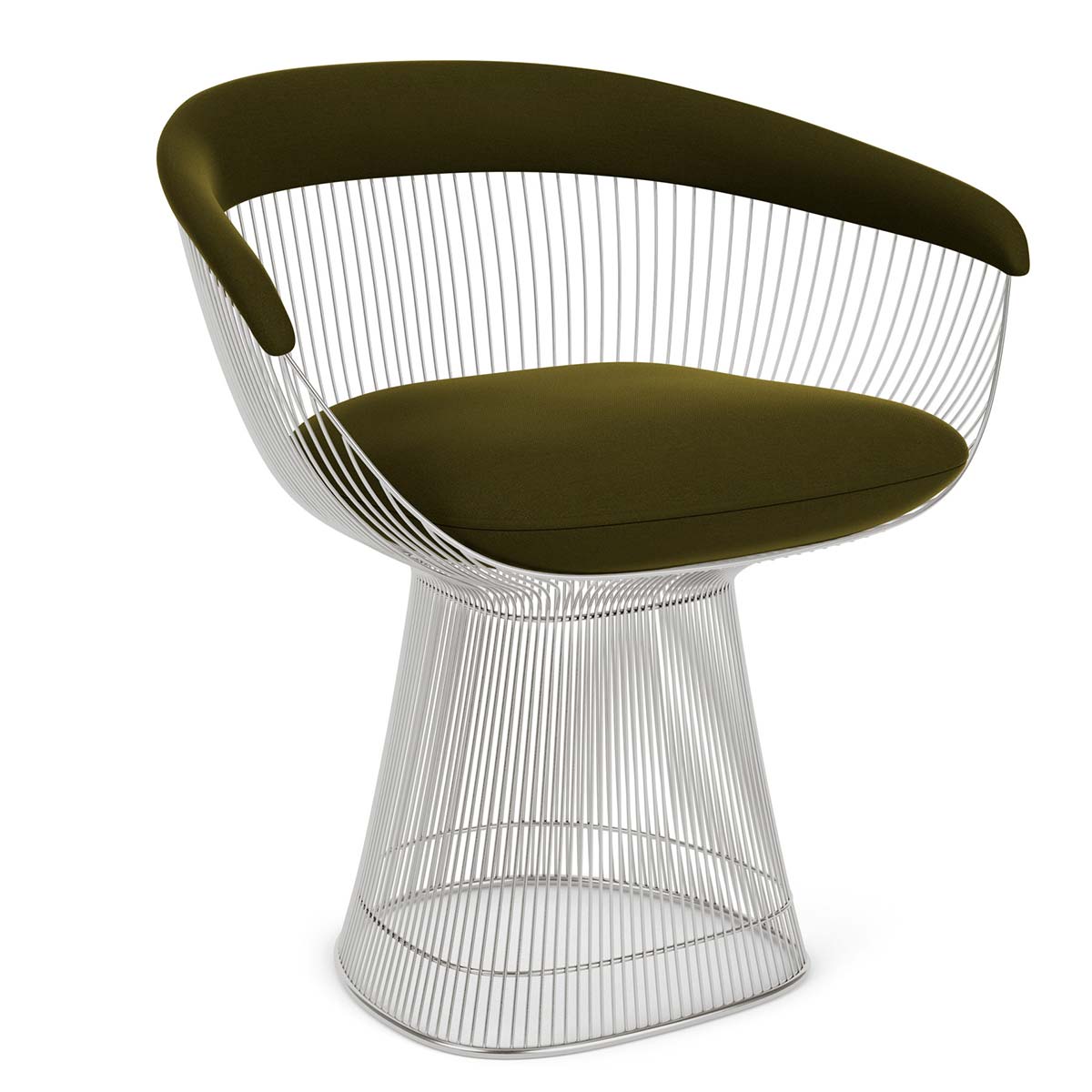 Platner Side Chair | Olive Circa Upholstered Seat