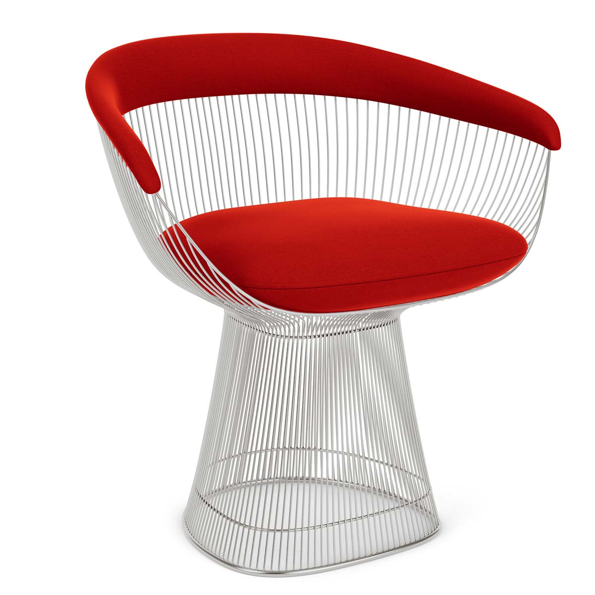 Platner Side Chair | Red Circa Upholstered Seat