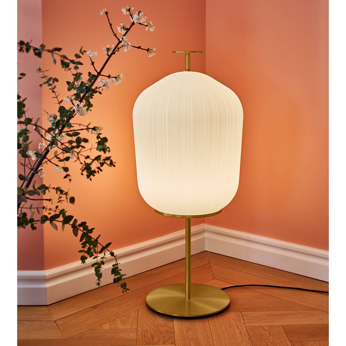 Plissee Floor Lamp | Brass Frame