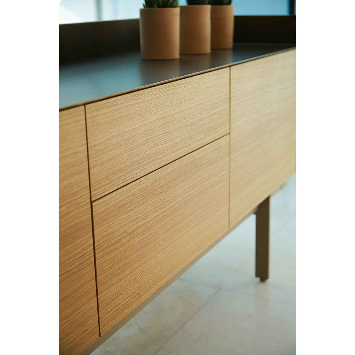 Stockholm 3 Door Sideboard | Super Matt Walnut and Bronze Aluminium Top