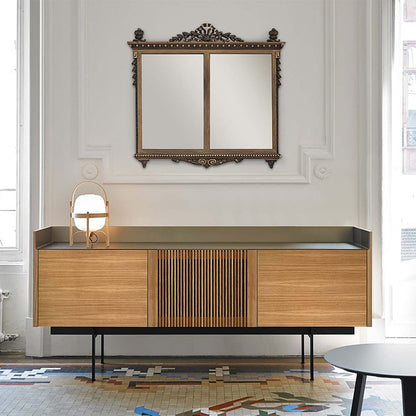 Stockholm 3 Door Sideboard | Super Matt Walnut and Bronze Aluminium Top