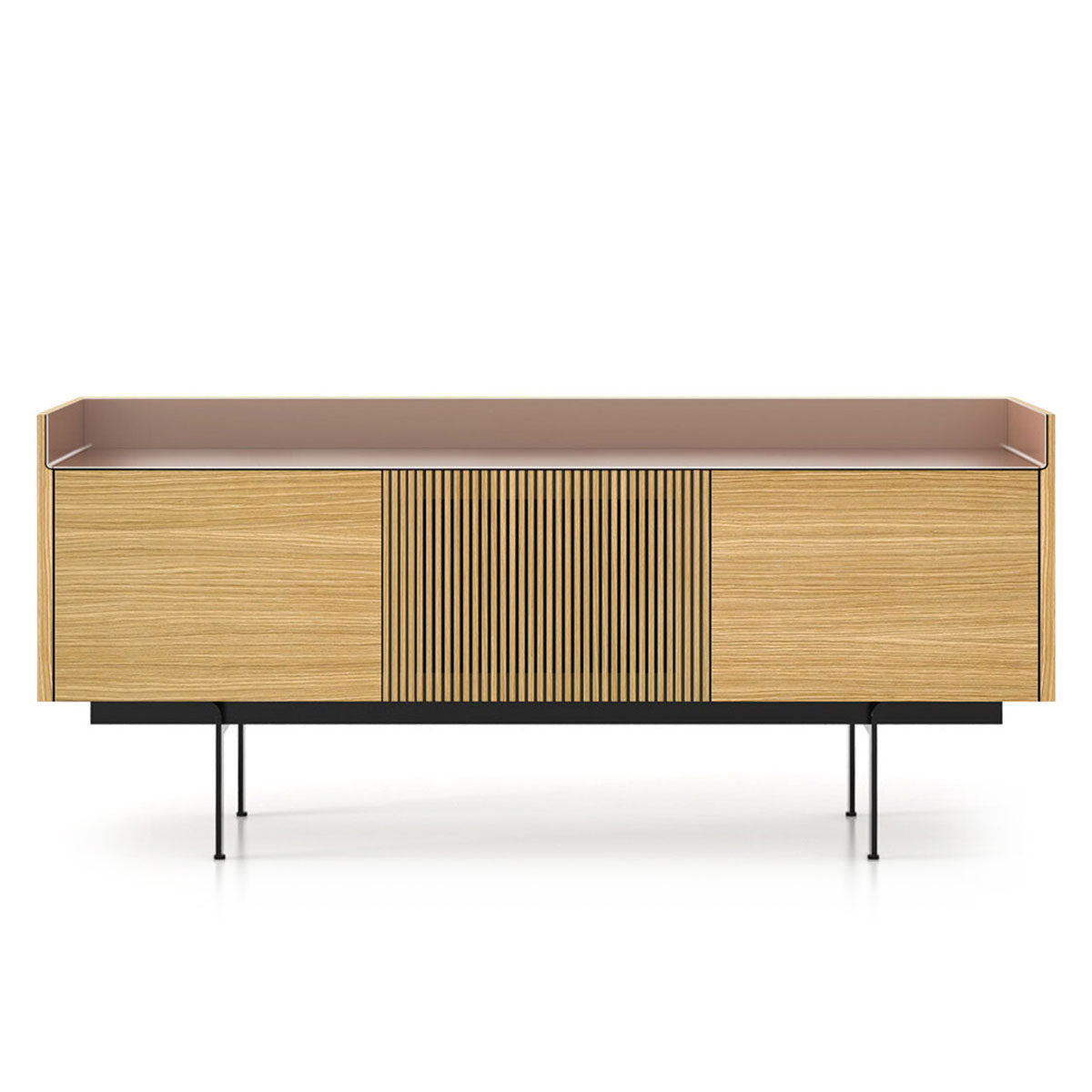Stockholm 3 Door Sideboard | Super Matt Walnut and Bronze Aluminium Top