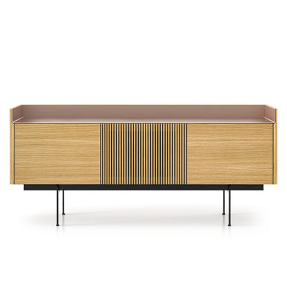 Stockholm 3 Door Sideboard | Super Matt Walnut and Bronze Aluminium Top