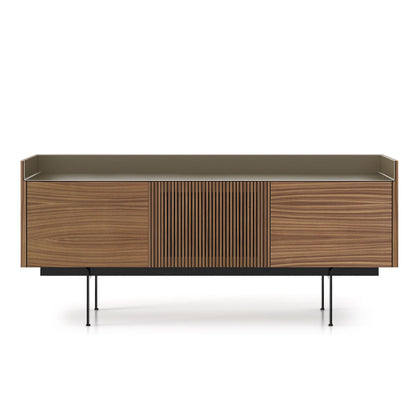 Stockholm 3 Door Sideboard | Super Matt Walnut and Bronze Aluminium Top