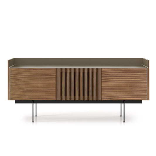 Stockholm 3 Door Sideboard | Super Matt Walnut and Bronze Aluminium Top