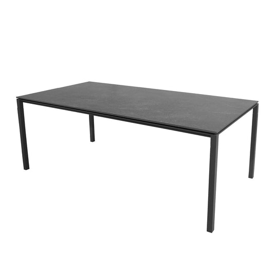 Pure Dining Table 200x100cm | Fossil Black Ceramic Top