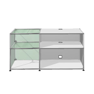 USM Glass Media Unit | White Lacquer Panels