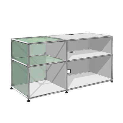 USM Glass Media Unit | White Lacquer Panels