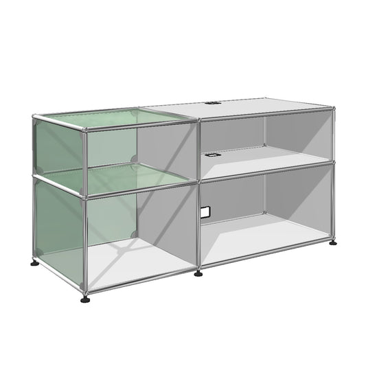 USM Glass Media Unit | White Lacquer Panels