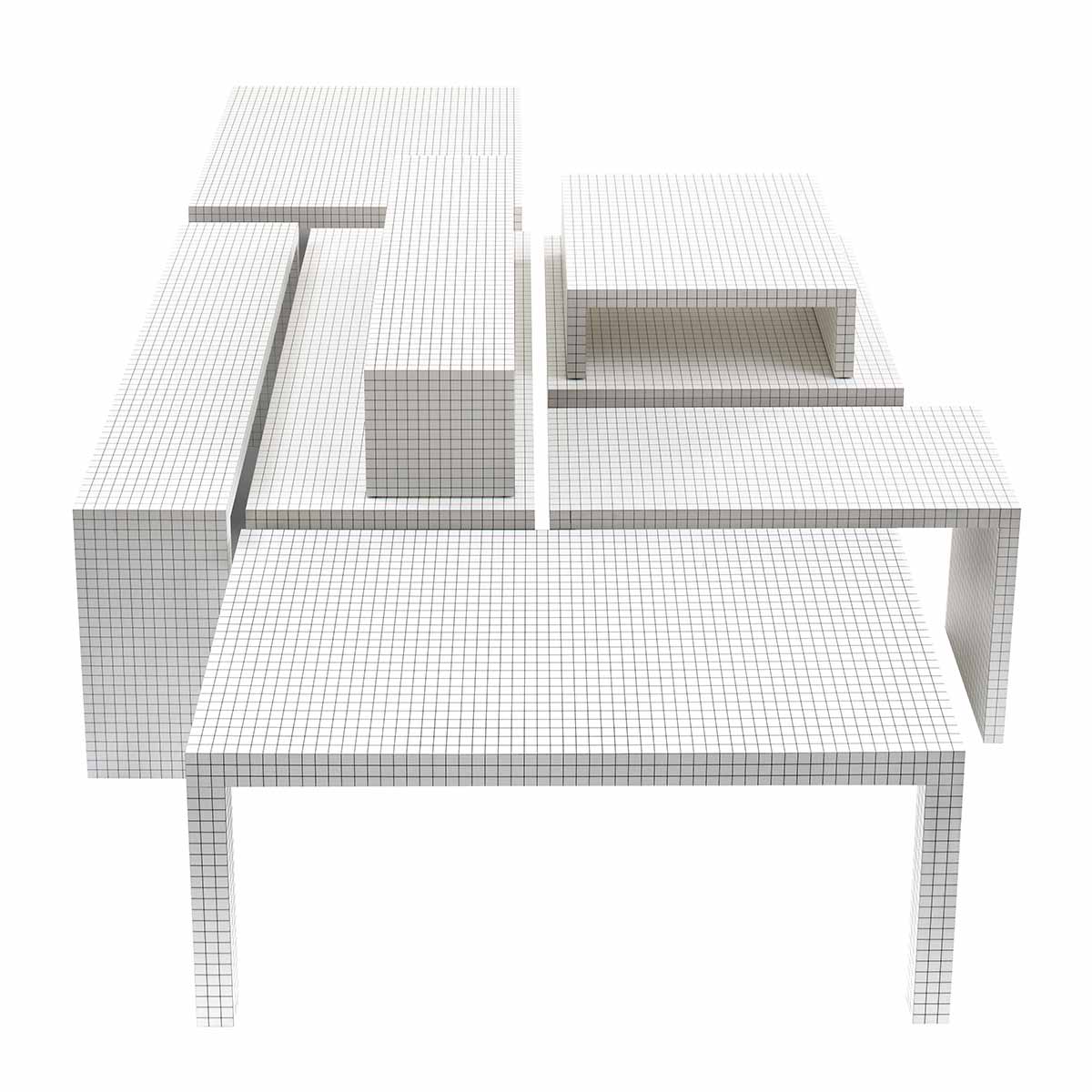 Quaderna Console | White Laminate