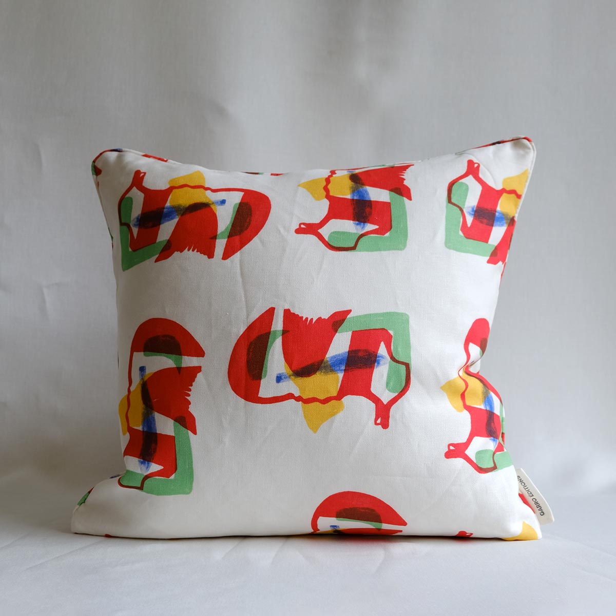 Reclining Figure Linen Cushion | Multicoloured Linen