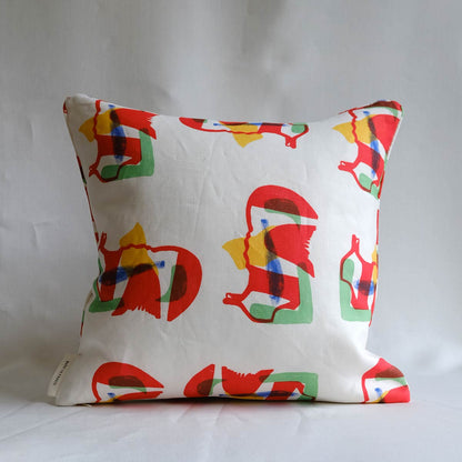 Reclining Figure Linen Cushion | Multicoloured Linen